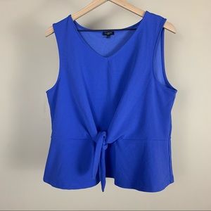 Talbots - Purple Tie Front Peplum Tank Top XLP